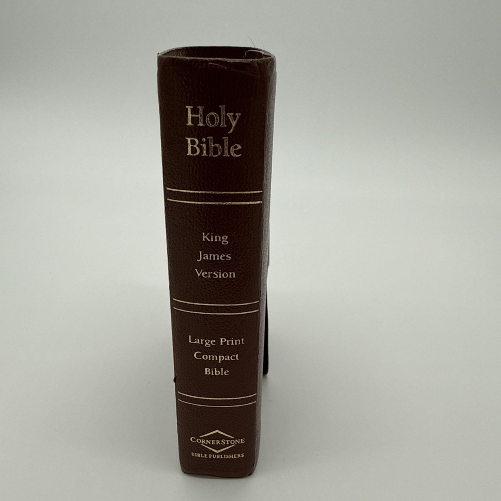 KJV Large Print Compact Bible Brown Bonded Leather Snap Flap Holman 2000